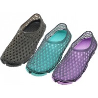 S7780LA - Wholesale Women's "Wave" Soft hollow Upper Clog Sandals (*Asst. Black, Mint & Lilac)